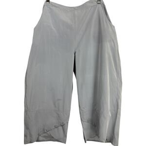 NWT Sassy Gray Parachute Fabric Wide Leg Cropped Pants Size XL